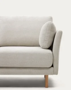 Kave Home 3-zitsbank Gilma Parel Chenille Links/rechts Chaise Longue Naturel 261cm