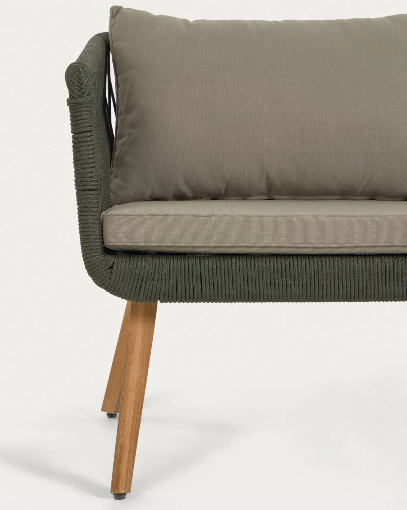 Kave Home 2-zitsbank Inti Groen + Draadstoelen Set van 2