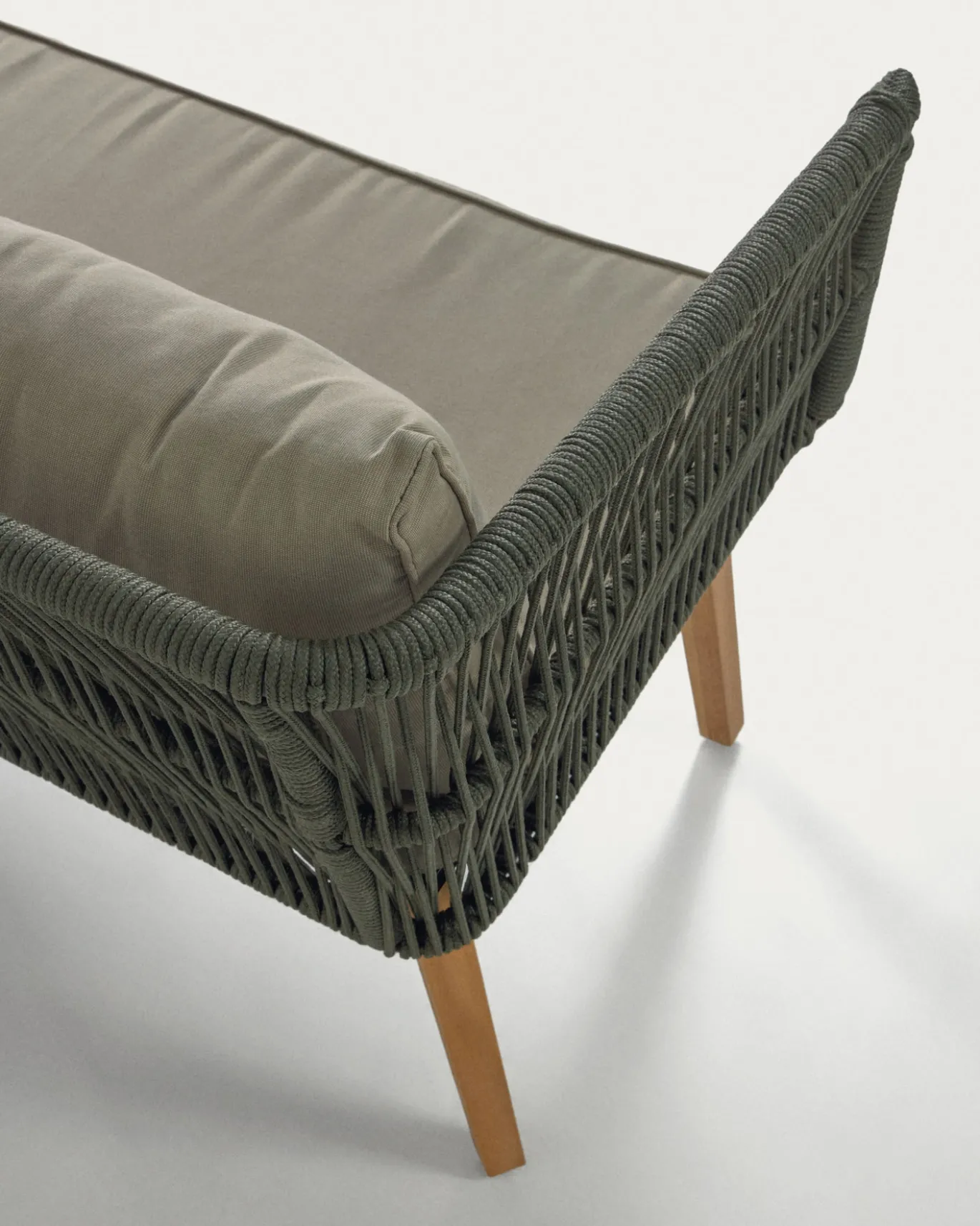 Kave Home 2-zitsbank Inti Groen + Draadstoelen Set van 2