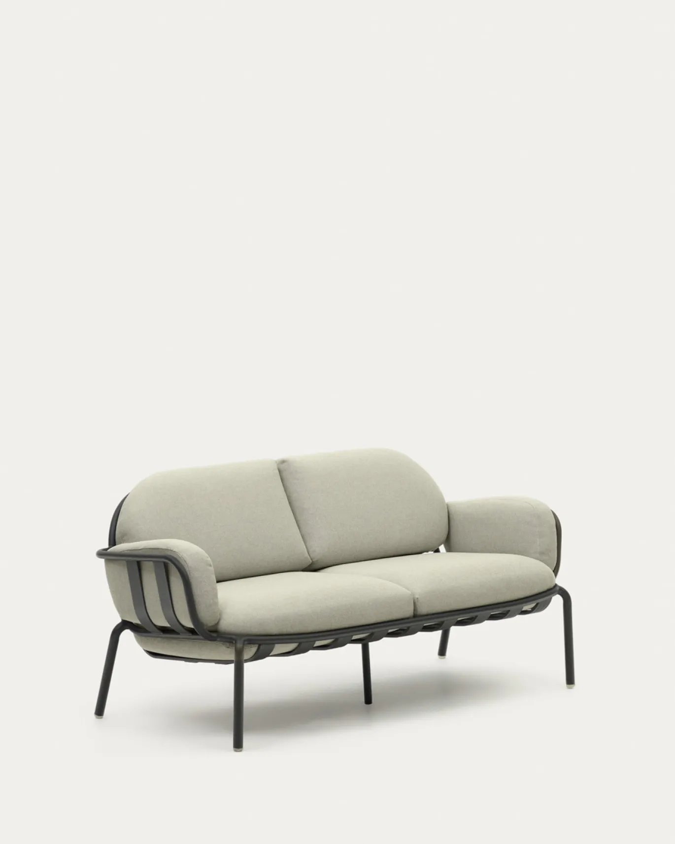 Kave Home 2-zitsbank Joncols Beige Outdoor Grijs Gelakt Aluminium 164cm