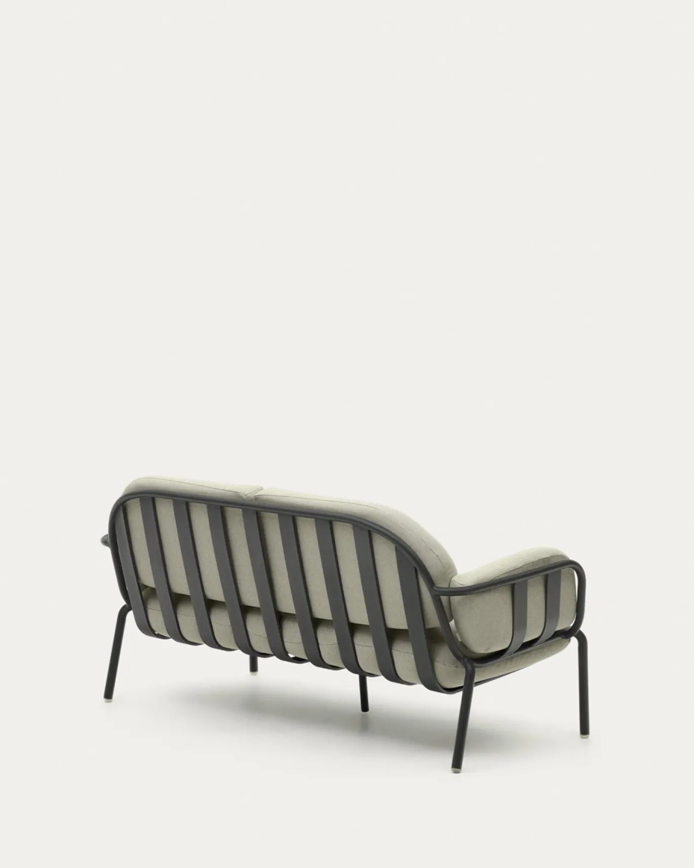 Kave Home 2-zitsbank Joncols Beige Outdoor Grijs Gelakt Aluminium 164cm