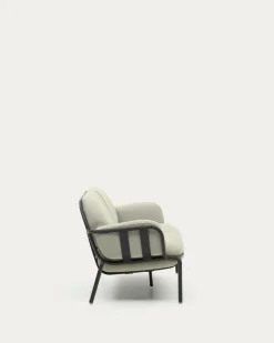 Kave Home 2-zitsbank Joncols Beige Outdoor Grijs Gelakt Aluminium 164cm