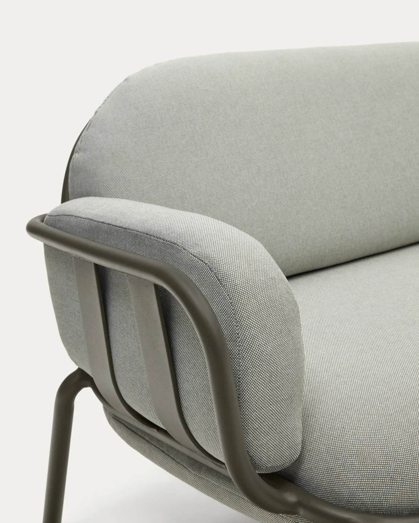 Kave Home 3-zitsbank Joncols Grijs Outdoor Aluminium Groen 225cm