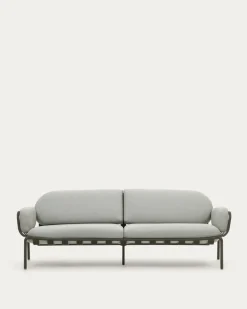 Kave Home 3-zitsbank Joncols Grijs Outdoor Aluminium Groen 225cm