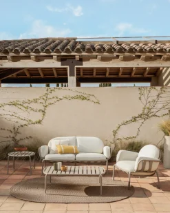 Kave Home 2-Zitsbank Joncols Outdoor Aluminium Taupe Beige