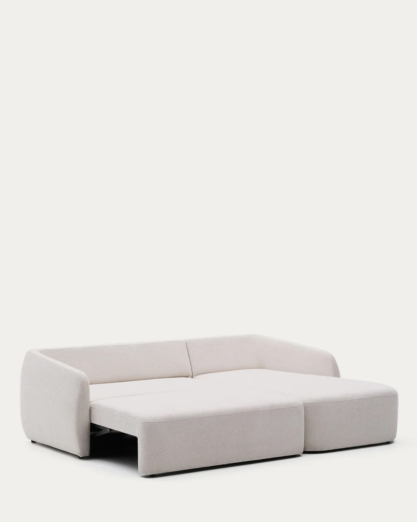 Kave Home 3-zitsbank Laira Modulair Chenille met Chaise Longue Rechts Ecru 246cm