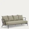 Kave Home 3-zitsbank Mareluz Zwart Staal 197cm