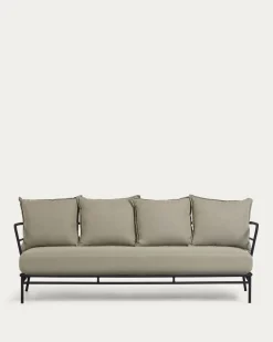 Kave Home 3-zitsbank Mareluz Zwart Staal 197cm