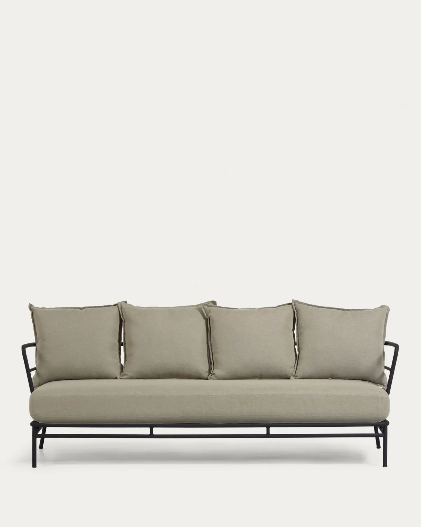 Kave Home 3-zitsbank Mareluz Zwart Staal 197cm