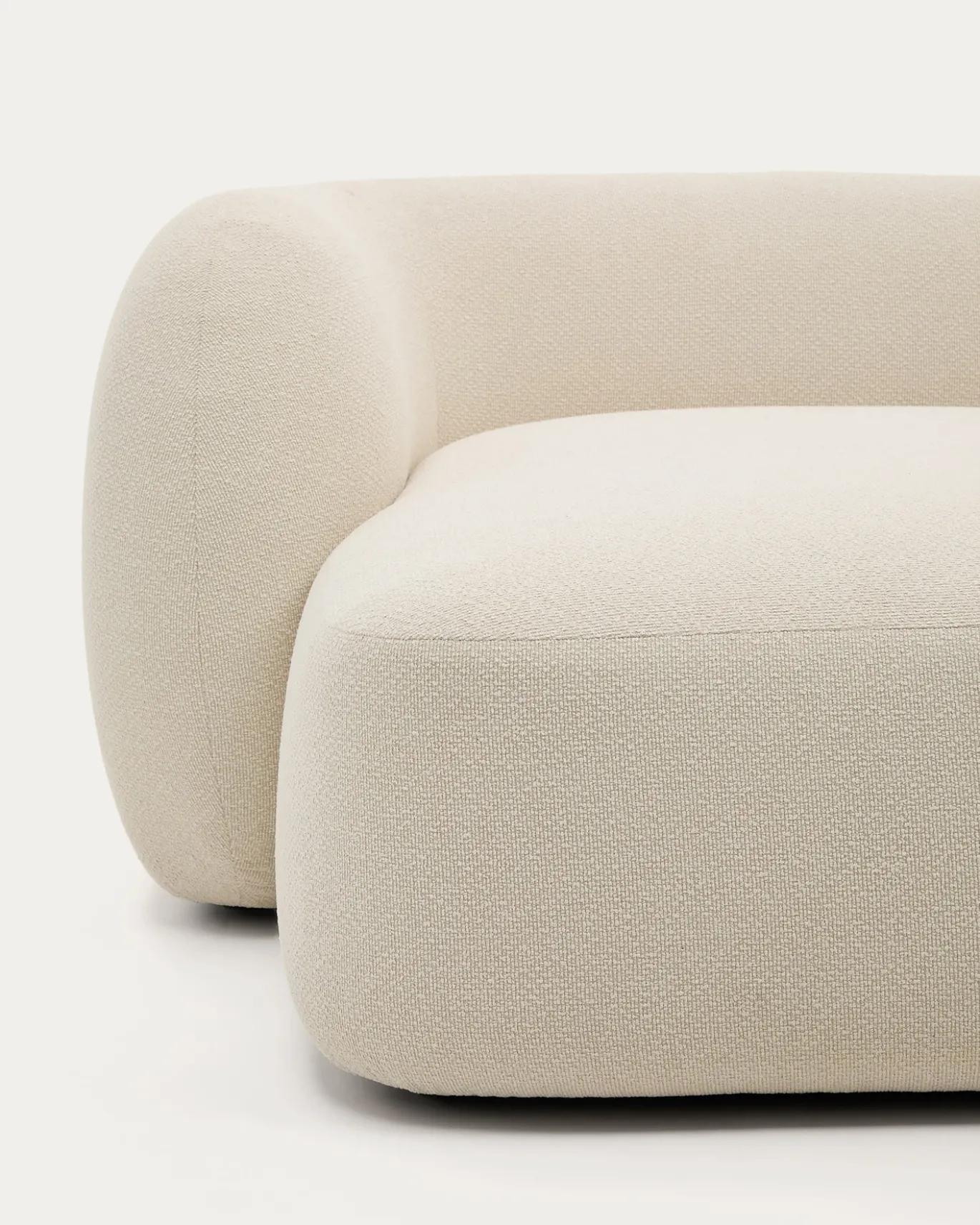 Kave Home 4-Zitsbank Martina Modulair met Chaise Longue Rechts Ecru 377cm