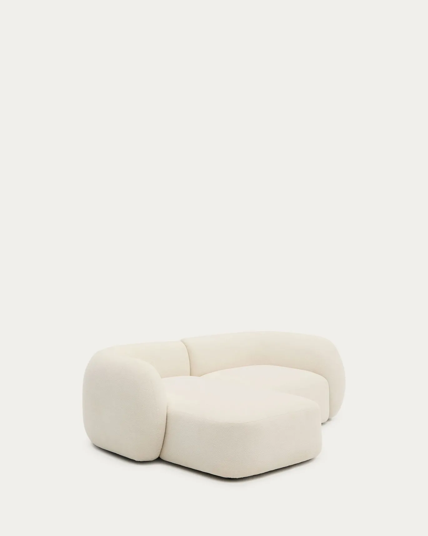 Kave Home 2-Zitsbank Martina Modulair met Chaise Longue Links Ecru 230cm