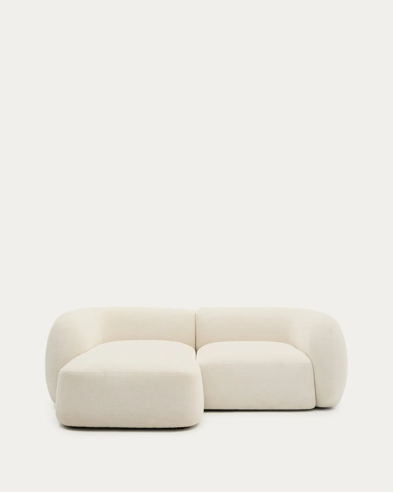 Kave Home 2-Zitsbank Martina Modulair met Chaise Longue Links Ecru 230cm