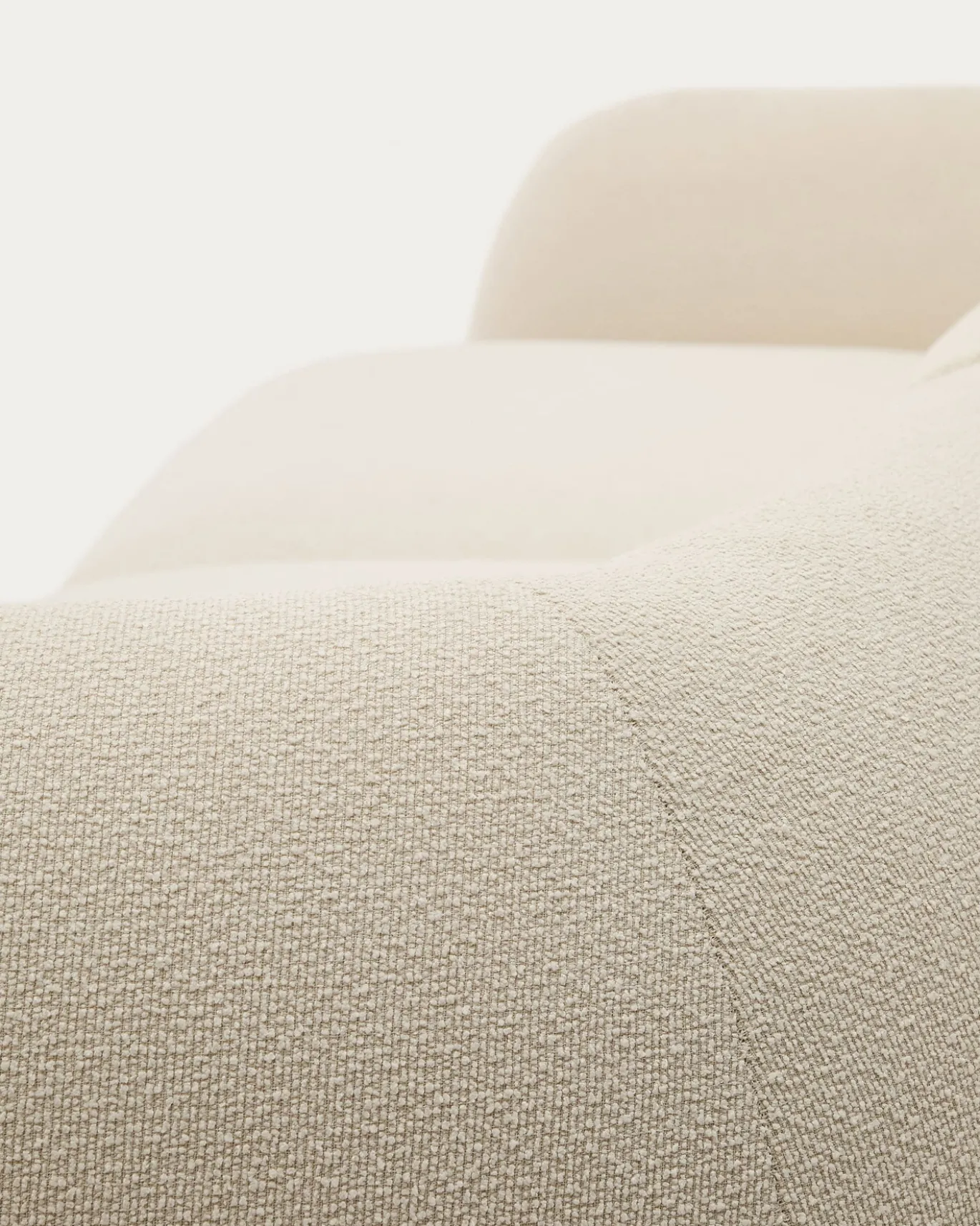 Kave Home 2-Zitsbank Martina Modulair met Chaise Longue Rechts Ecru 230cm