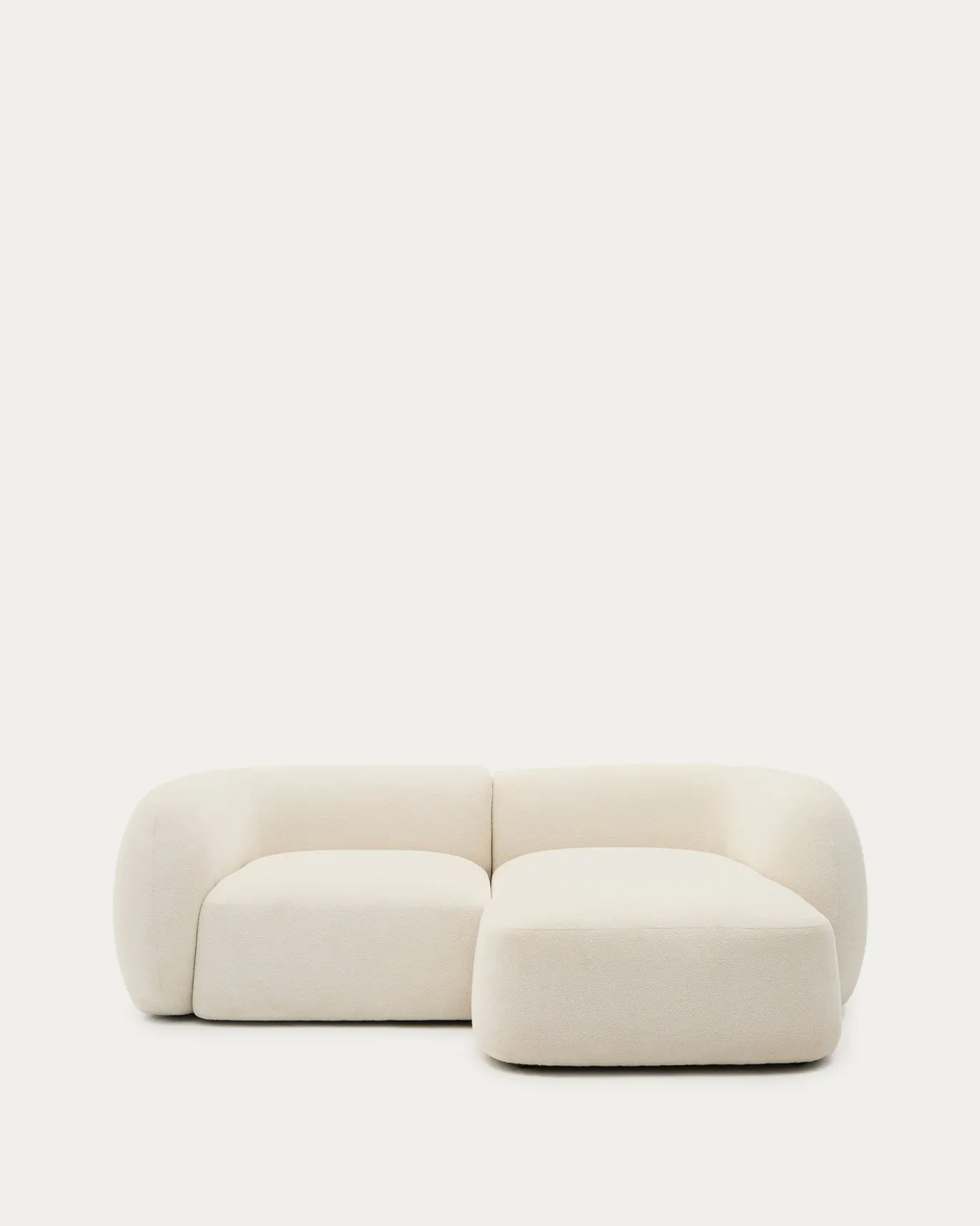 Kave Home 2-Zitsbank Martina Modulair met Chaise Longue Rechts Ecru 230cm