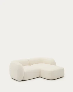 Kave Home 2-Zitsbank Martina Modulair met Chaise Longue Rechts Ecru 230cm