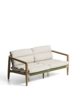 Kave Home 2-zitsbank Menfi Massief Acaciahout Beige 136cm
