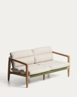 Kave Home 2-zitsbank Menfi Massief Acaciahout Beige 136cm