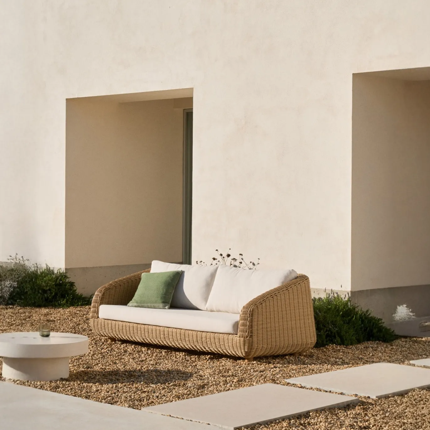 Kave Home 3-zitsbank Meria Rotan 208cm