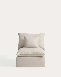 Kave Home 5-Zitsbank met Armleuning Anarela Linnen Beige