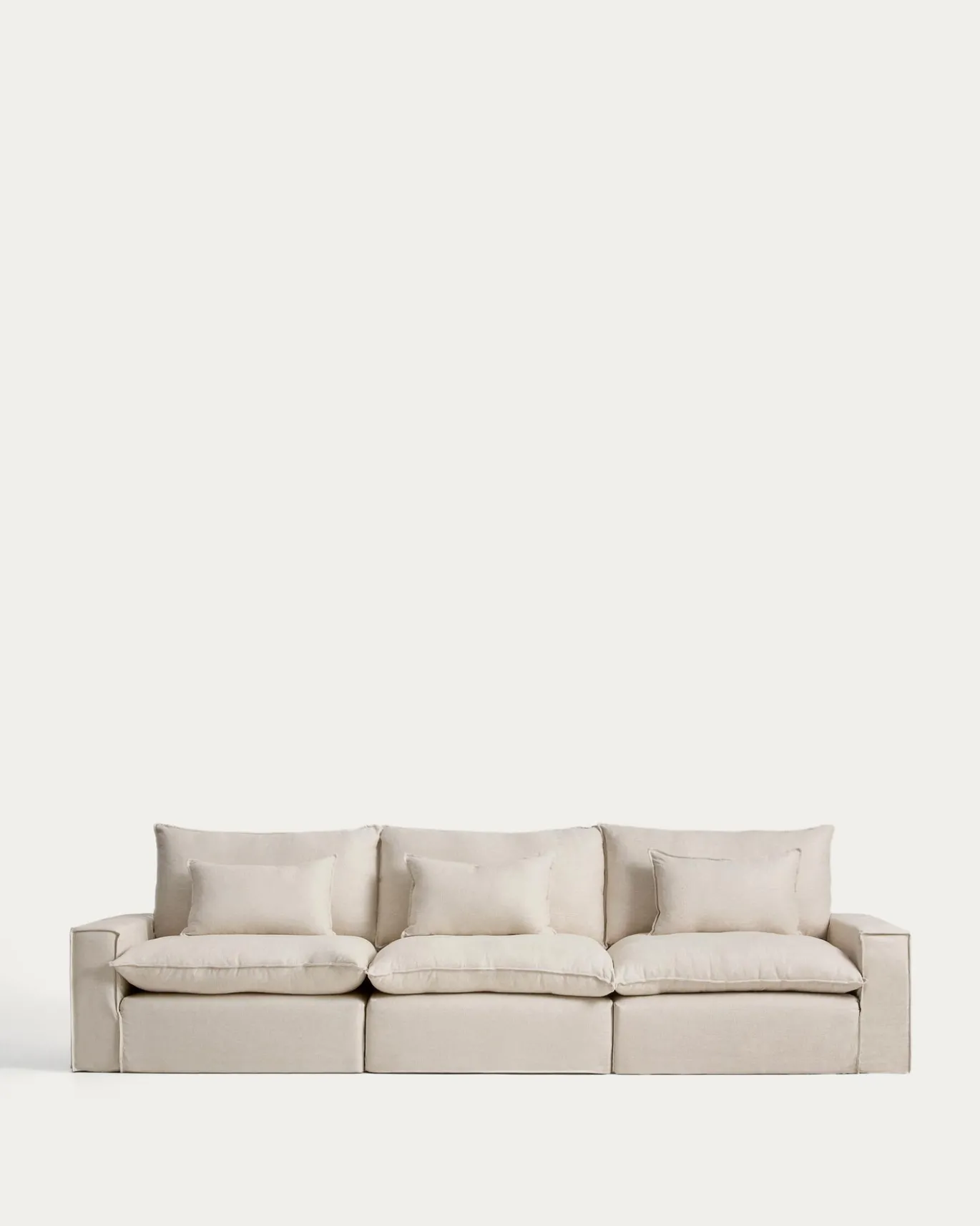 Kave Home 5-Zitsbank met Armleuning Anarela Linnen Beige