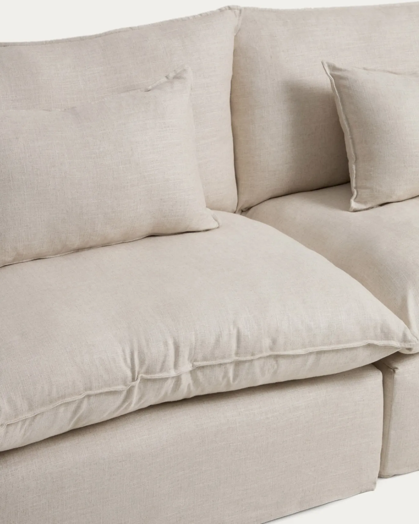 Kave Home 5-Zitsbank met Armleuning Anarela Linnen Beige
