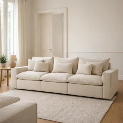 Kave Home 5-Zitsbank met Armleuning Anarela Linnen Beige