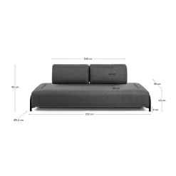Kave Home 3-zitsbank Modulair Compo Donkergrijs 232cm