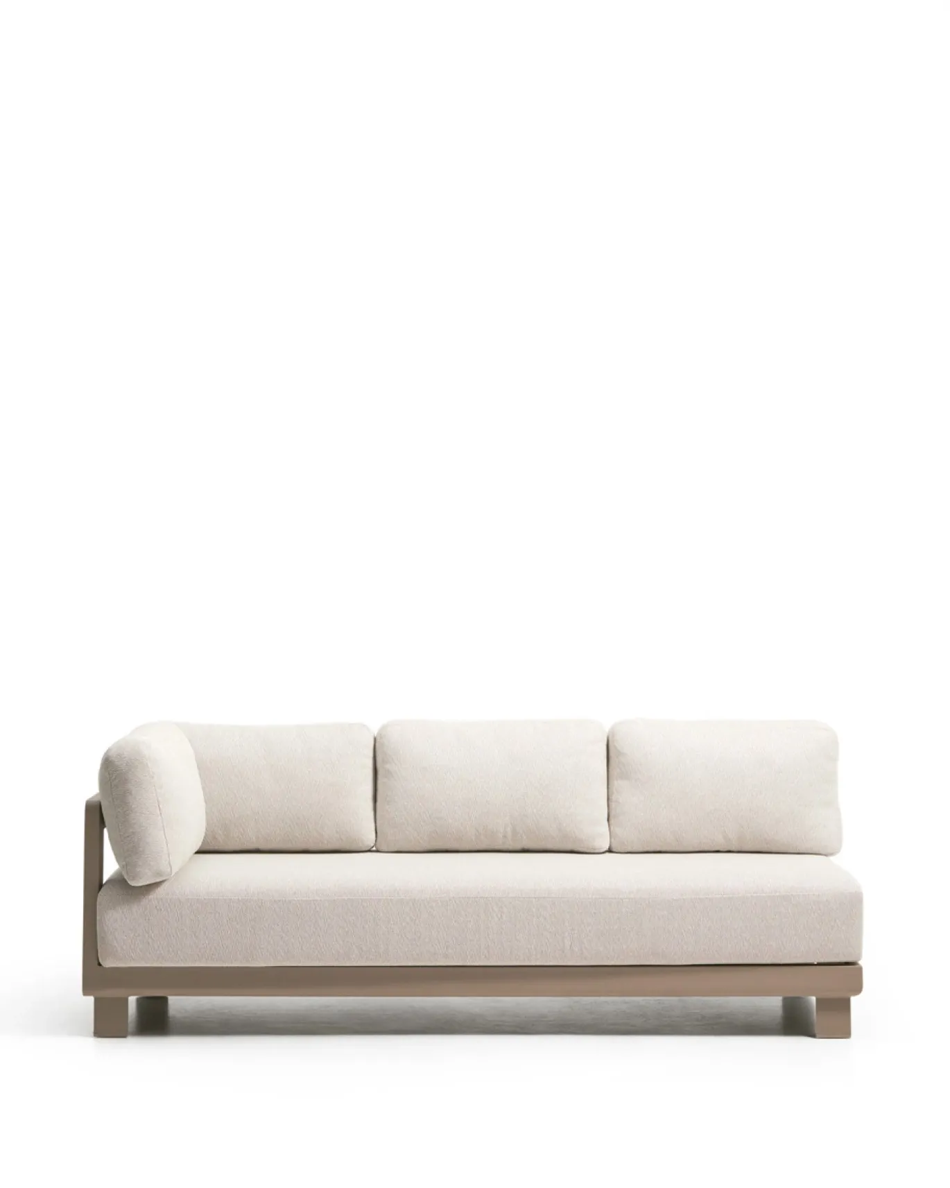 Kave Home 3-Zitsbank Nerano Aluminium Taupe 208cm