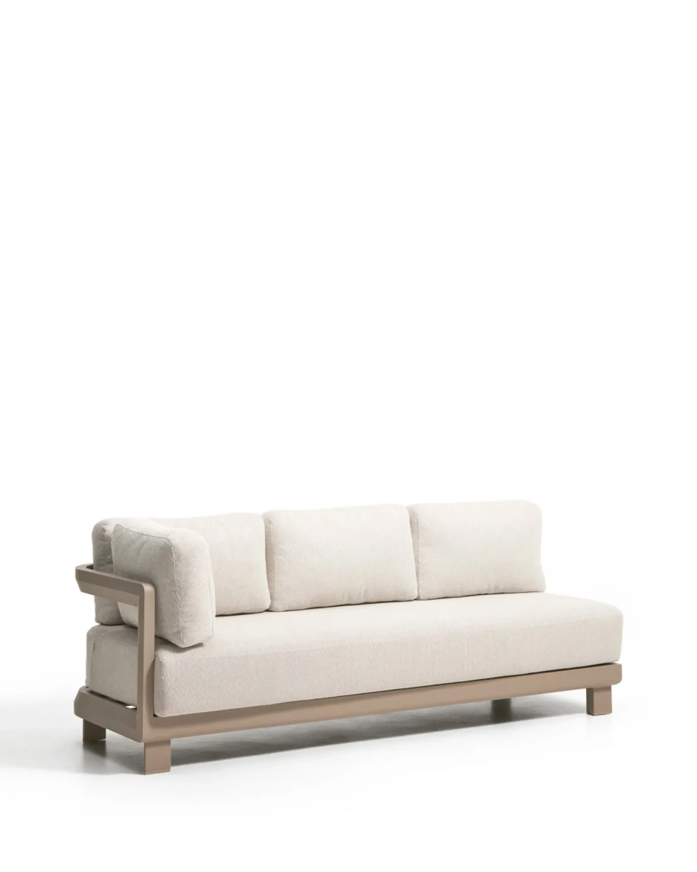 Kave Home 3-Zitsbank Nerano Aluminium Taupe 208cm