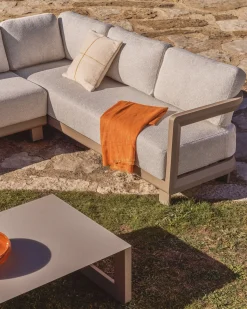 Kave Home 3-Zitsbank Nerano Aluminium Taupe 208cm