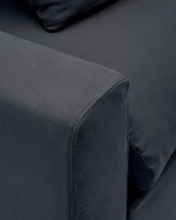 Kave Home 3-zitsbank Nora Kussens Grijs/antraciet Linnen en Katoen 240cm
