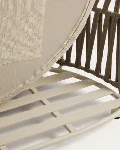 Kave Home 3-zitsbank Osani Aluminium Taupe Touw beige 274cm