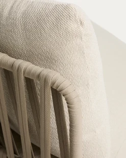 Kave Home 3-zitsbank Osani Aluminium Taupe Touw beige 274cm