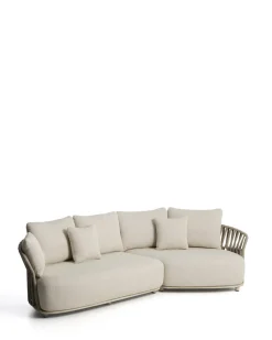 Kave Home 3-zitsbank Osani Aluminium Taupe Touw beige 274cm