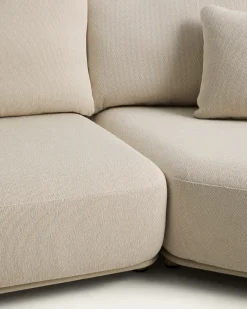 Kave Home 3-zitsbank Osani Aluminium Taupe Touw beige 274cm