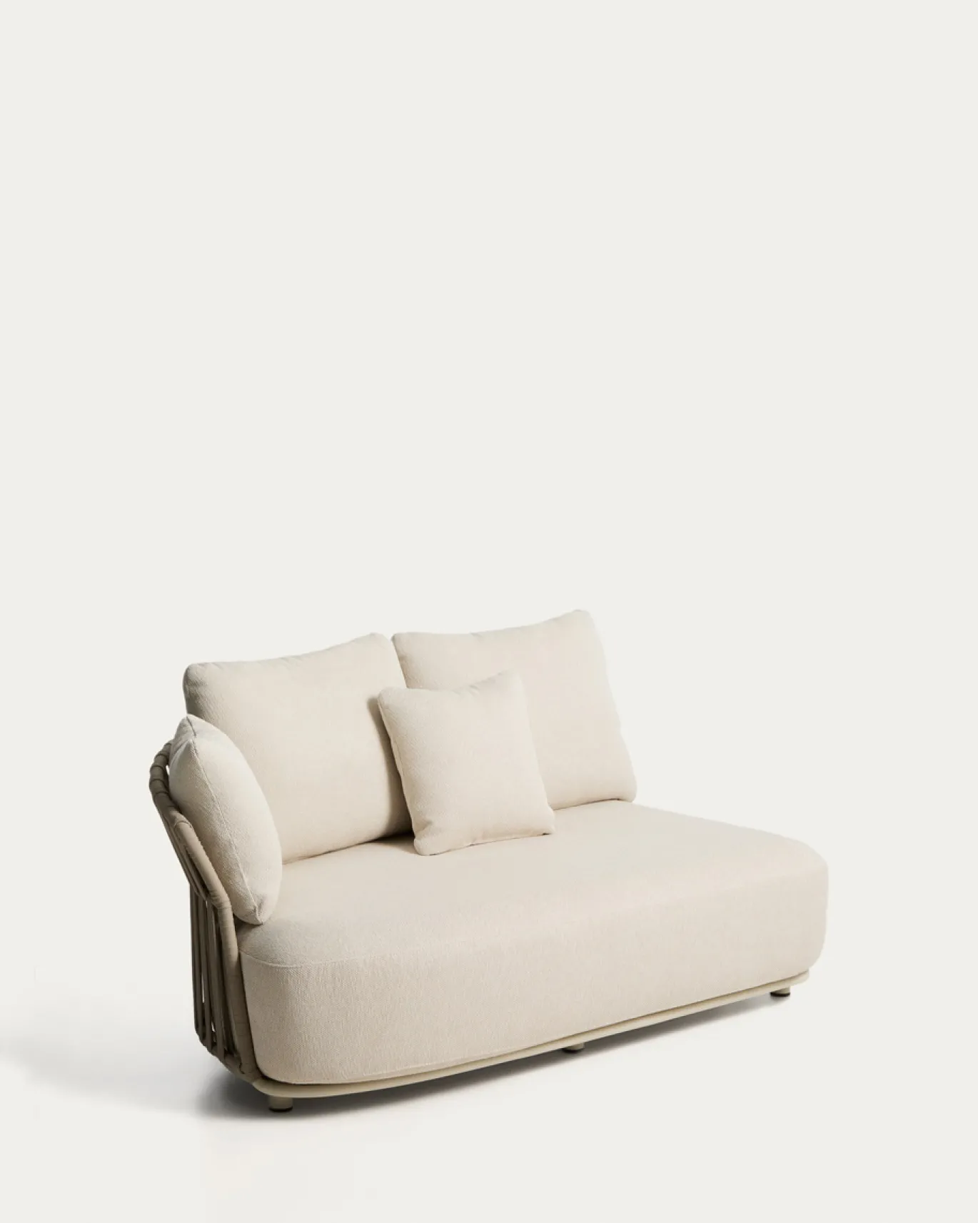 Kave Home 2-Zitsbank Osani Aluminium Taupe Touw Beige 170cm