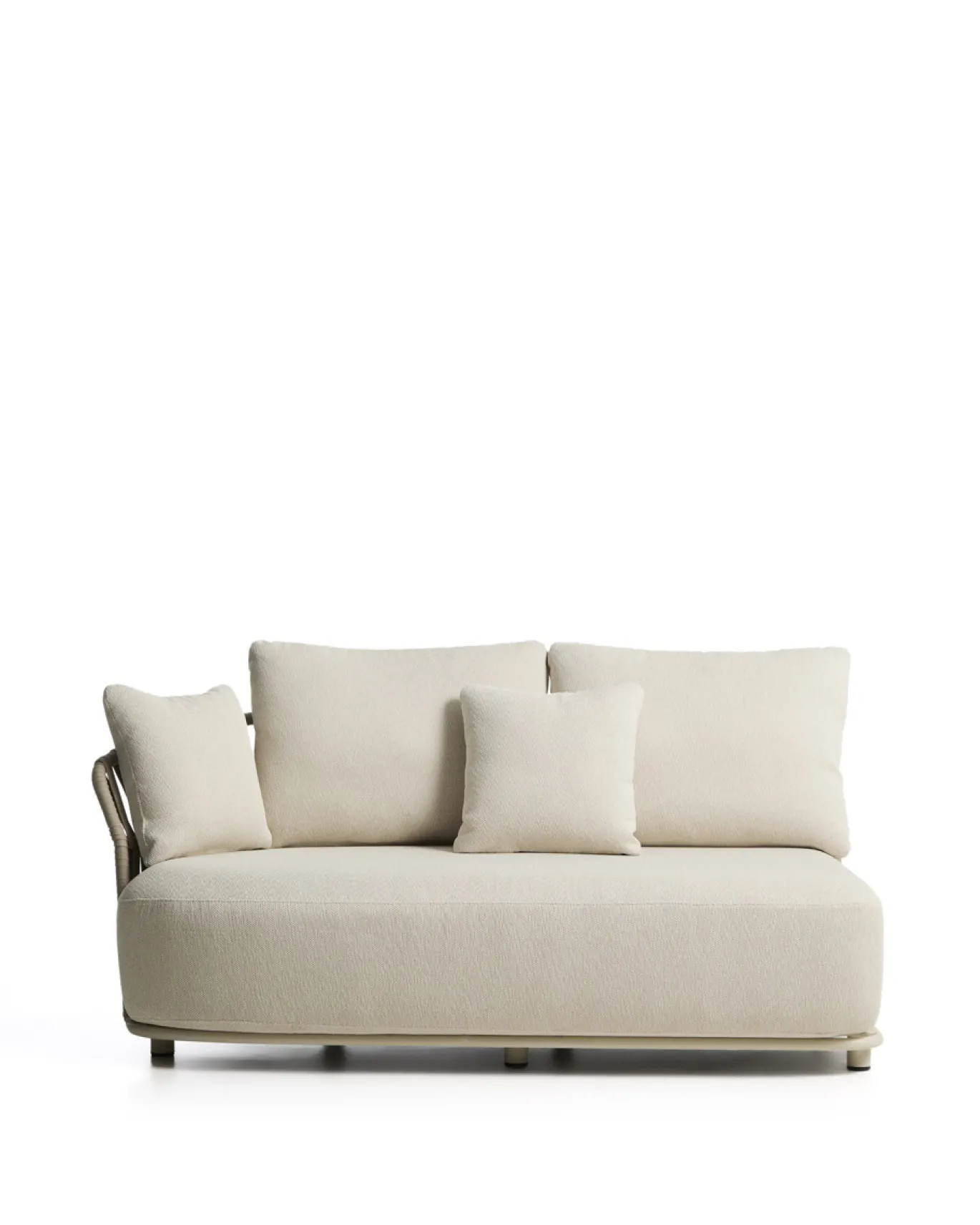 Kave Home 2-Zitsbank Osani Aluminium Taupe Touw Beige 170cm