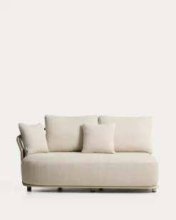 Kave Home 2-Zitsbank Osani Aluminium Taupe Touw Beige 170cm
