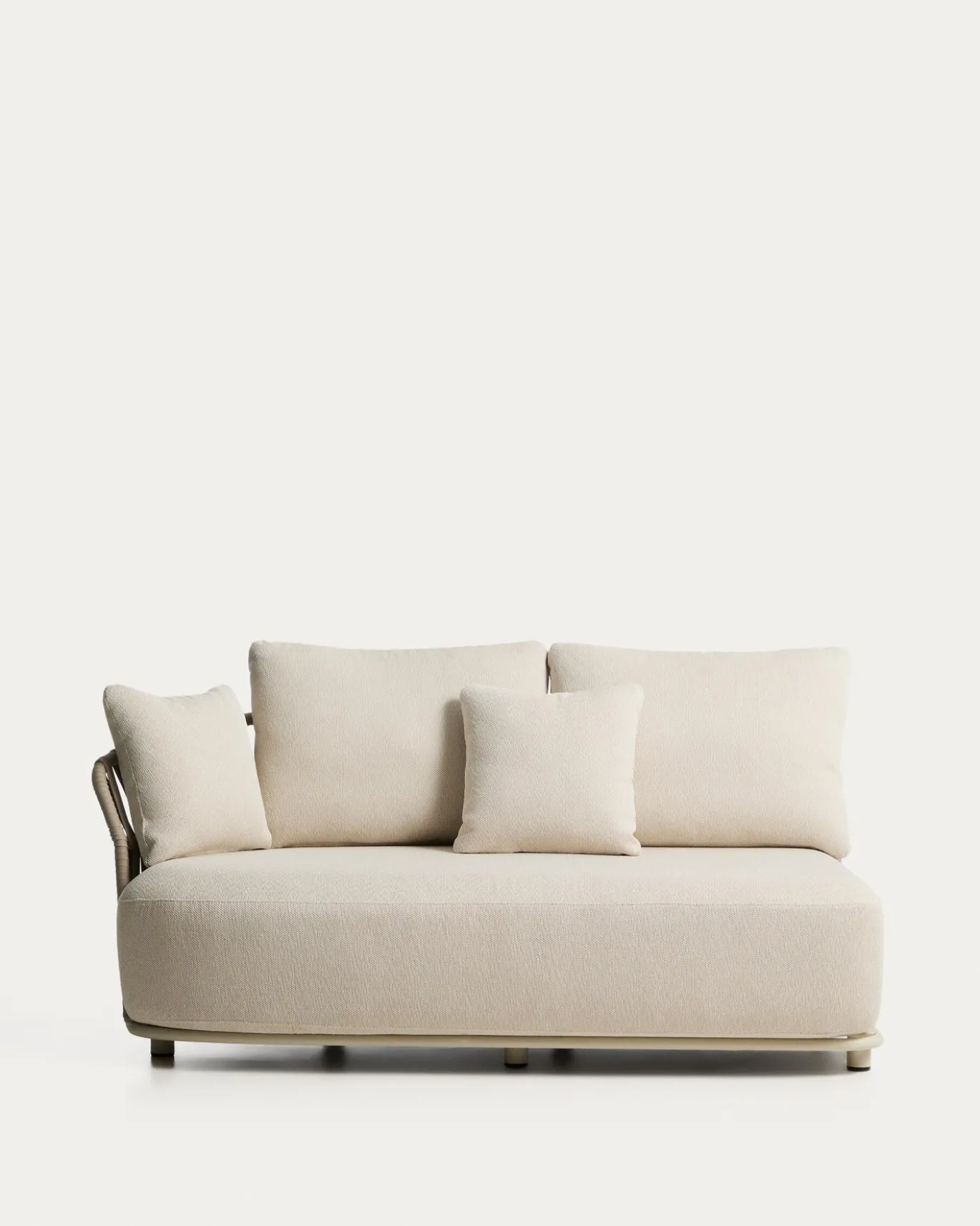 Kave Home 2-Zitsbank Osani Aluminium Taupe Touw Beige 170cm