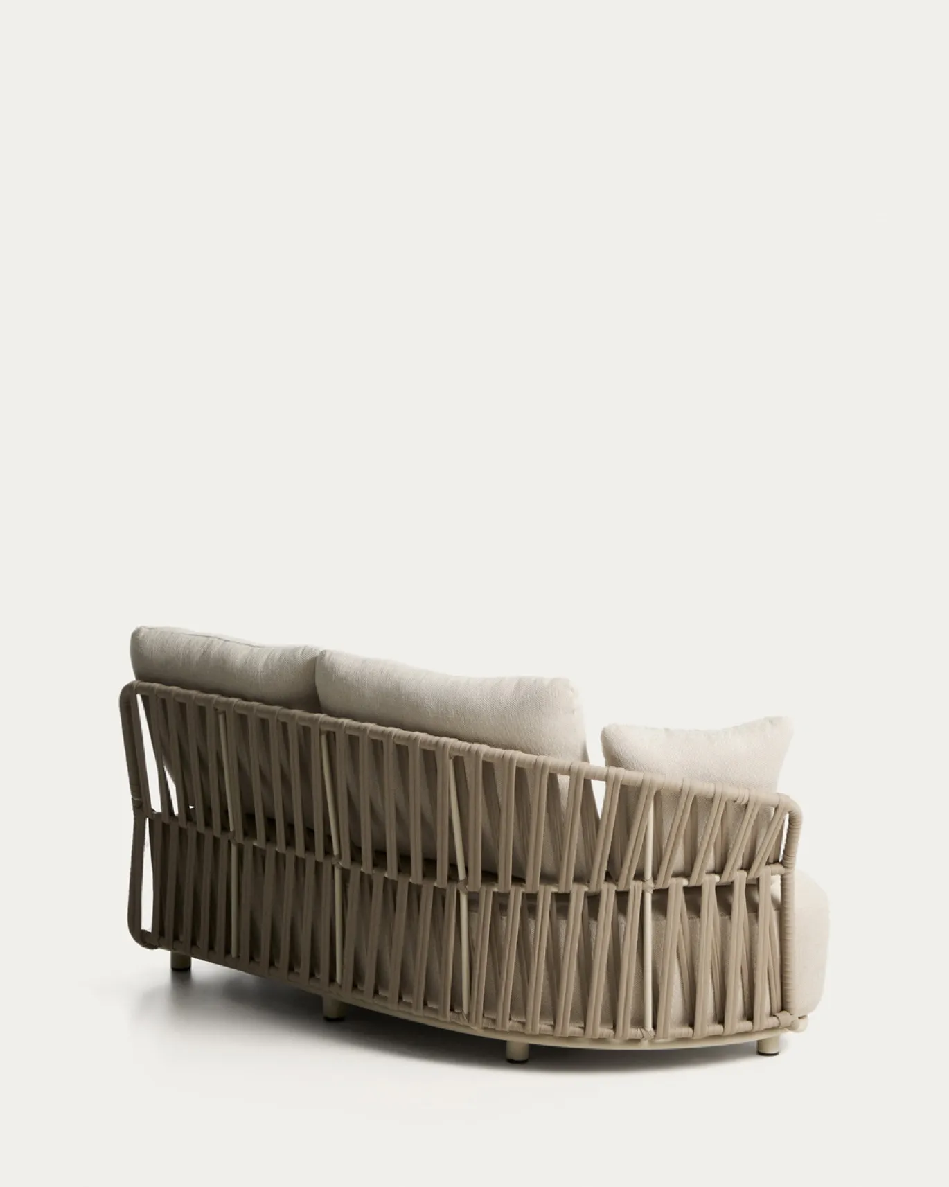 Kave Home 2-Zitsbank Osani Aluminium Taupe Touw Beige 170cm