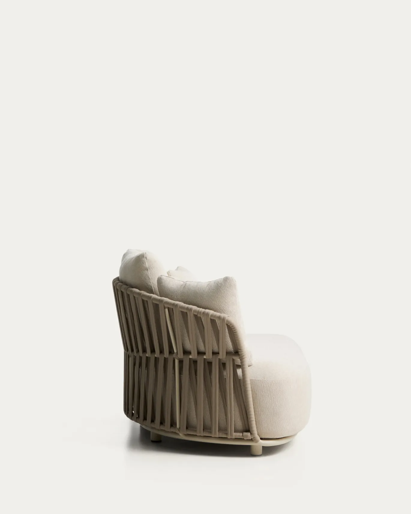 Kave Home 2-Zitsbank Osani Aluminium Taupe Touw Beige 170cm
