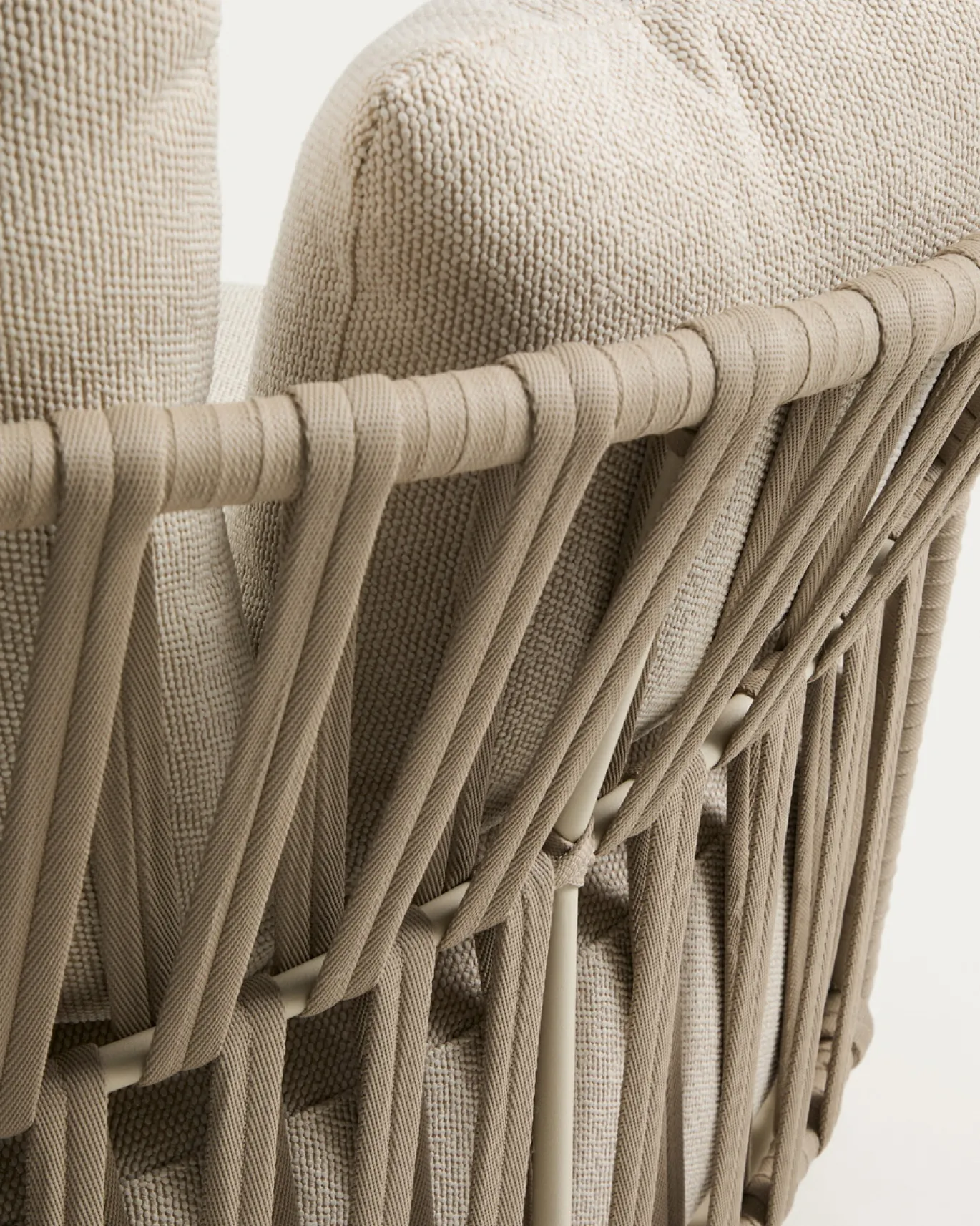 Kave Home 2-Zitsbank Osani Aluminium Taupe Touw Beige 170cm