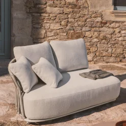 Kave Home 2-Zitsbank Osani Aluminium Taupe Touw Beige 170cm