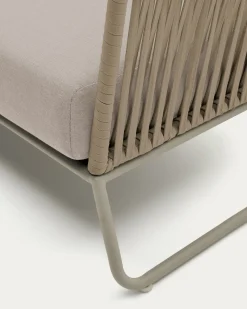Kave Home 3-Zitsbank Saconca Outdoor Touw Staal Beige 189cm