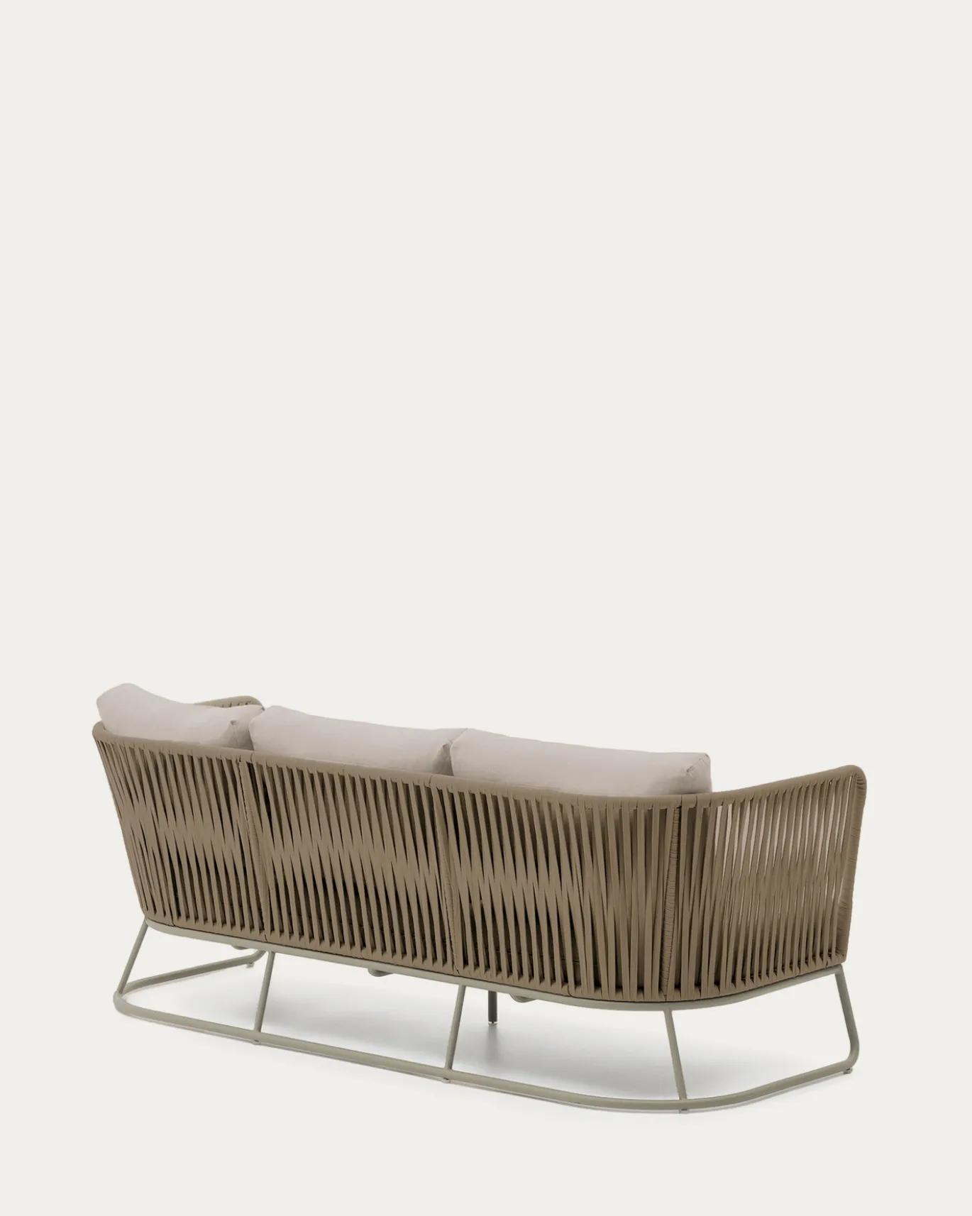 Kave Home 3-Zitsbank Saconca Outdoor Touw Staal Beige 189cm