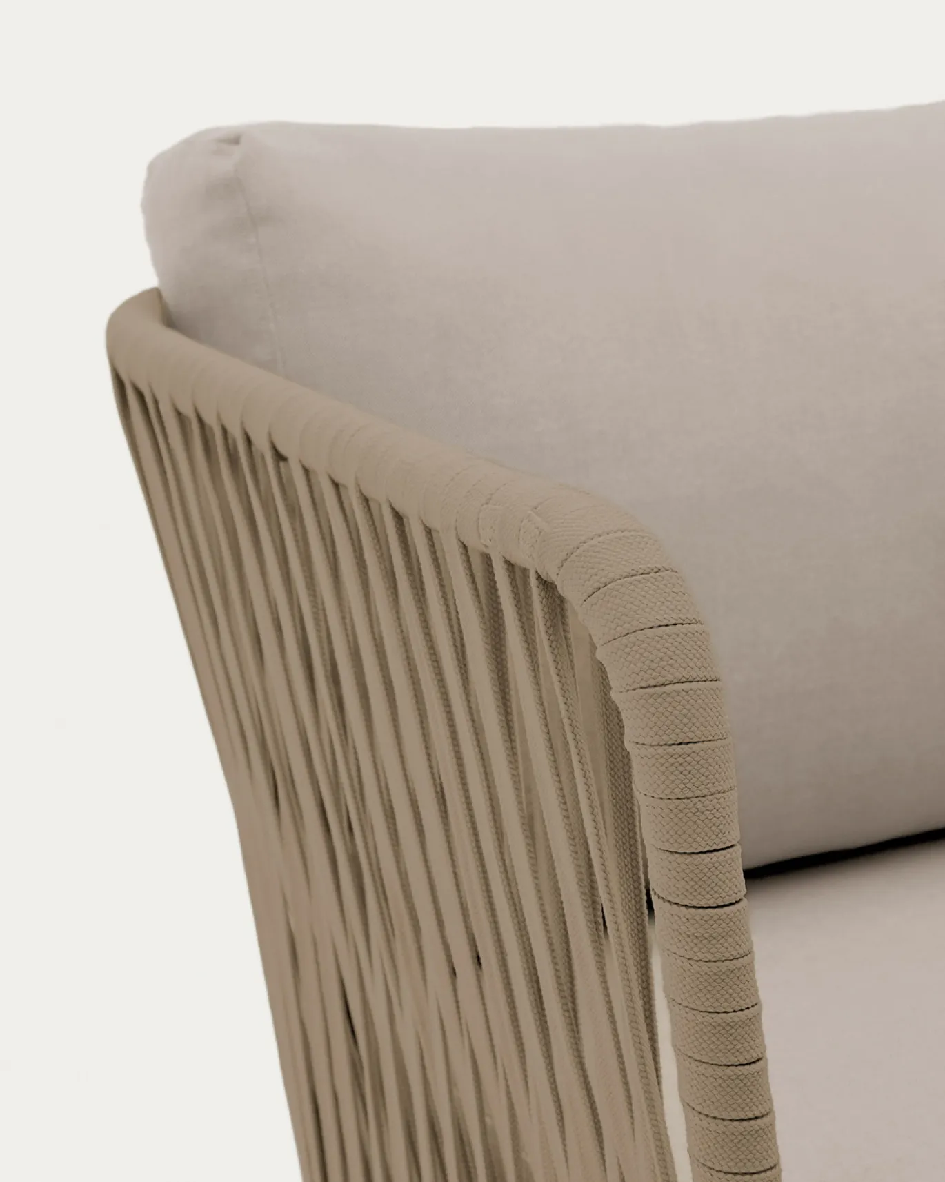 Kave Home 3-Zitsbank Saconca Outdoor Touw Staal Beige 189cm