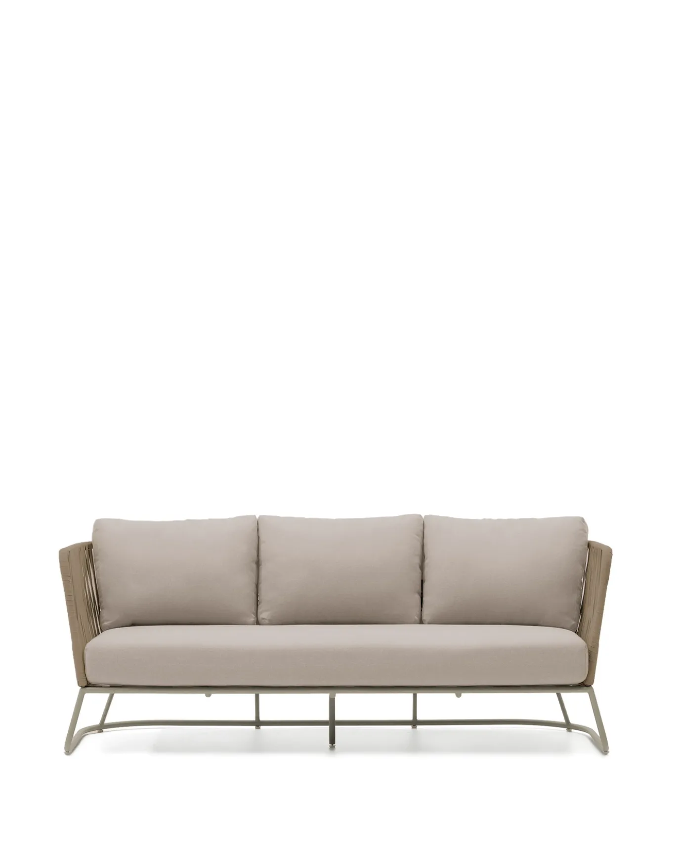 Kave Home 3-Zitsbank Saconca Outdoor Touw Staal Beige 189cm