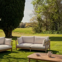 Kave Home 2-zitsbank Sacova Massief Eucalyptushout 195cm