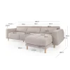 Kave Home 3-zitsbank Singa Chaise Longue Rechts Beige 296cm
