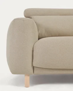 Kave Home 3-zitsbank Singa Chaise Longue Rechts Beige 296cm